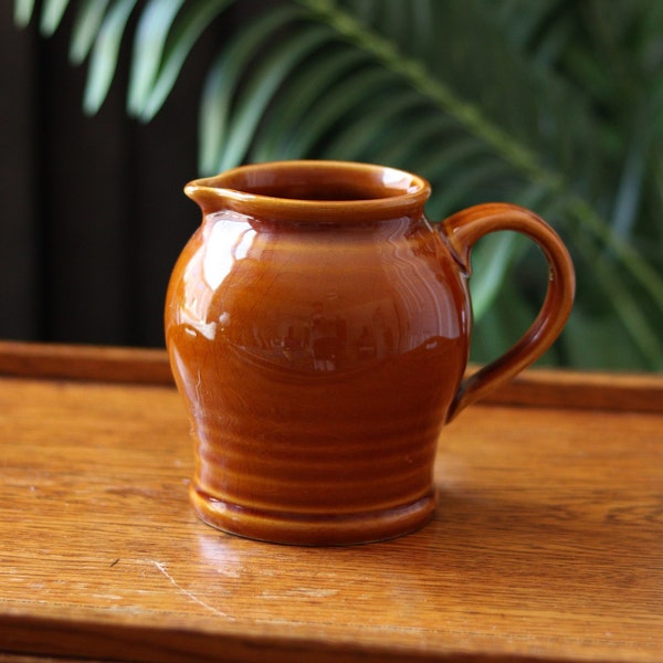 Vintage 1960s DDR East German Brown Glazed Ceramic Milk Cream Jug 0.6L | Flagon Decanter | Mid-Century Modernism Germany | retro kitchen