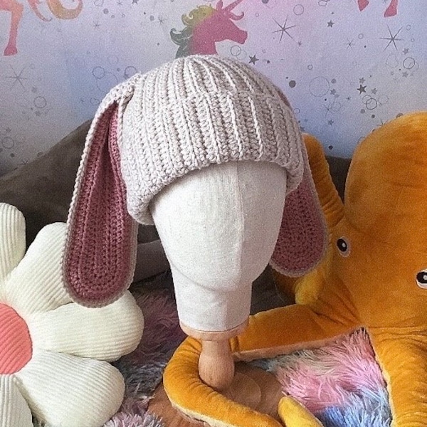 Crochet bunny beanie