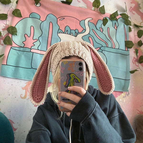 Crochet bunny balaclava