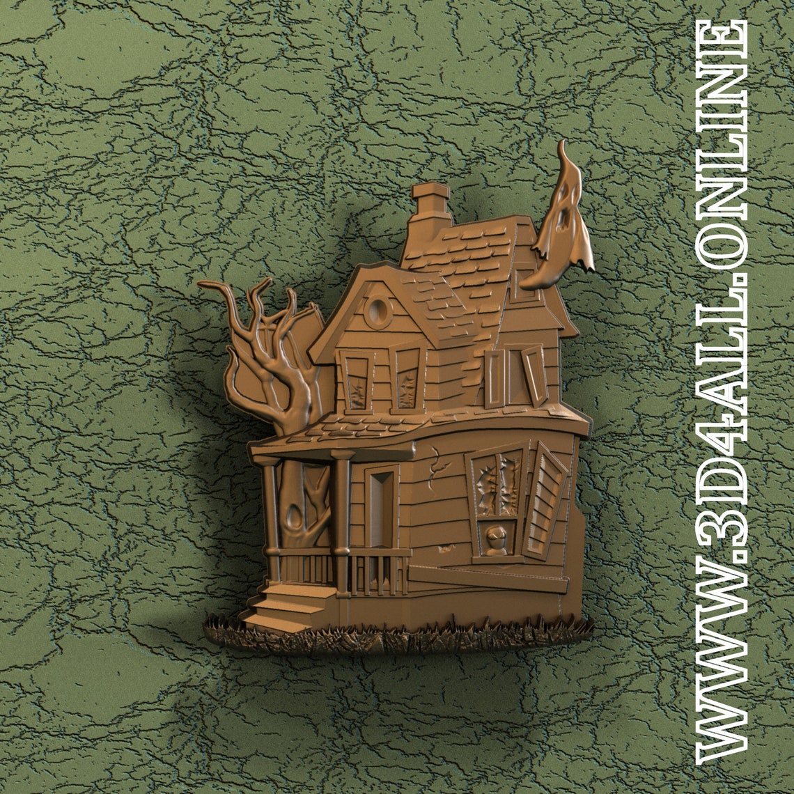 Haunted House 3d stl file for cnc Artcam Vectric Aspire Etsy