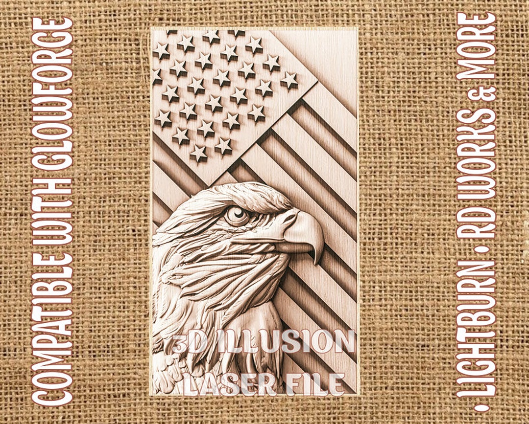 American Eagle 3d Laser Files Eagle Files Lightburn Files