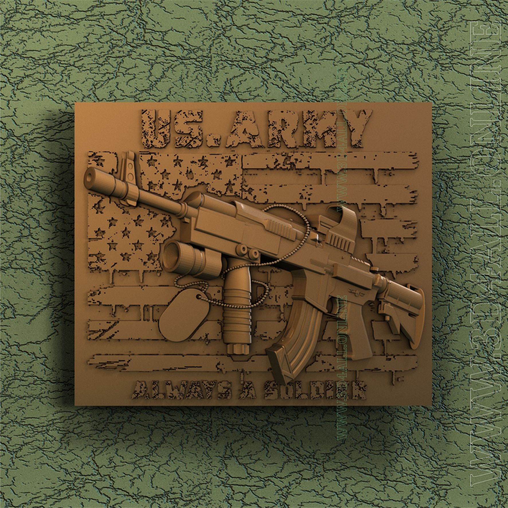American Army 3d stl file for cnc Artcam Vectric Aspire Etsy
