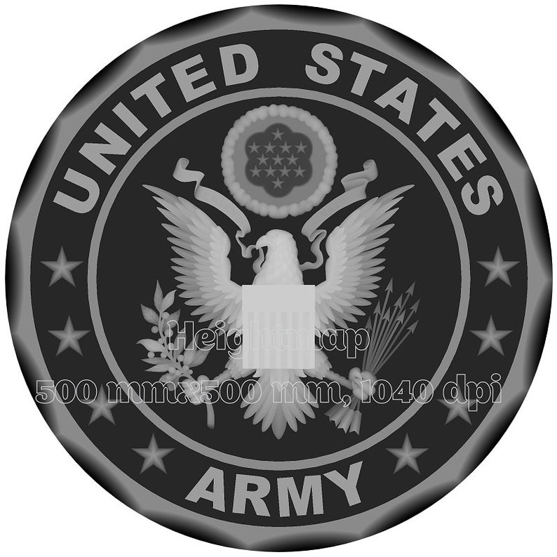 US Army Seal Coin Heightmap for Fiber Laser and CNC Digital Etsy