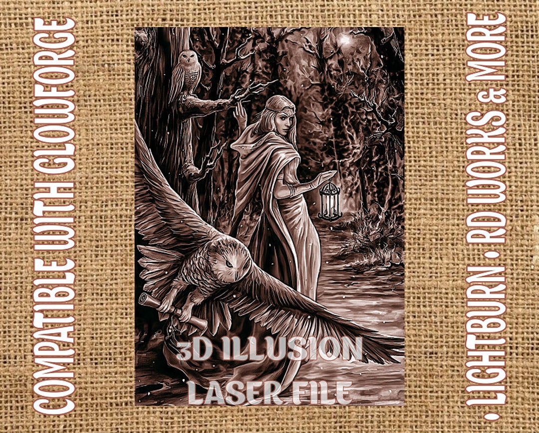 Laser Burn PNG 3D Illusion Engrave Laser Ready Files Digital