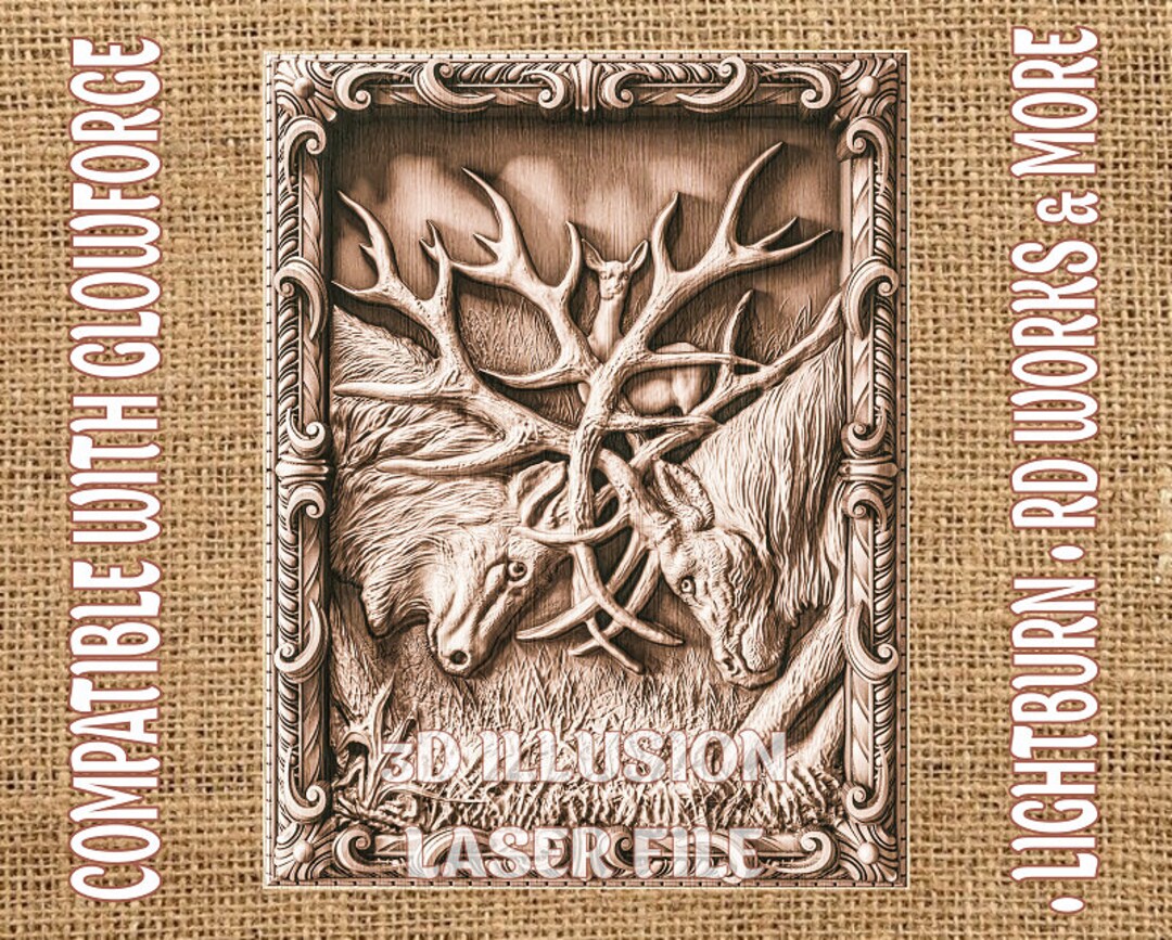 Deers 3D Laser Files, Lightburn Files, 3d Laser Files, Laser Engraving