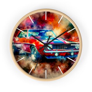 Vintage Car Wall Clock, Rustic Decor, Retro Automotive Art, Gift for Him, Home Office Decor
