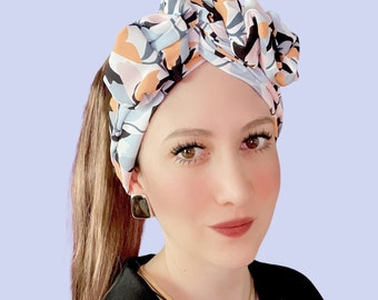 Bandeau filaire long, Turban couleurs pastel douces, Foulard design, Bandeau Twist Knot, Moulable, Enveloppement en fil formable, Rétro, vintage