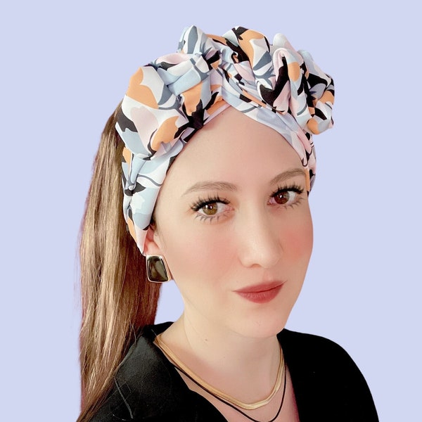 Long Wired Headband , Soft Pastel Colors Turban, Designer Headscarf, Twist Knot Headband, Moldable, Formable Wire Headwrap, Retro, Vintage