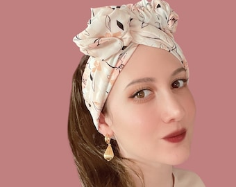 Bandeau filaire multi-voies, bandeau de turban nœud pour femmes, foulard en fil de fer, bandeau à volants, turban vintage rétro