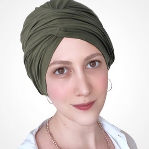 Chemo Headwear, Pre Tied Beanie Turban, Classic Chemo Hat, Chemo Gift, Soft Chemo Cap