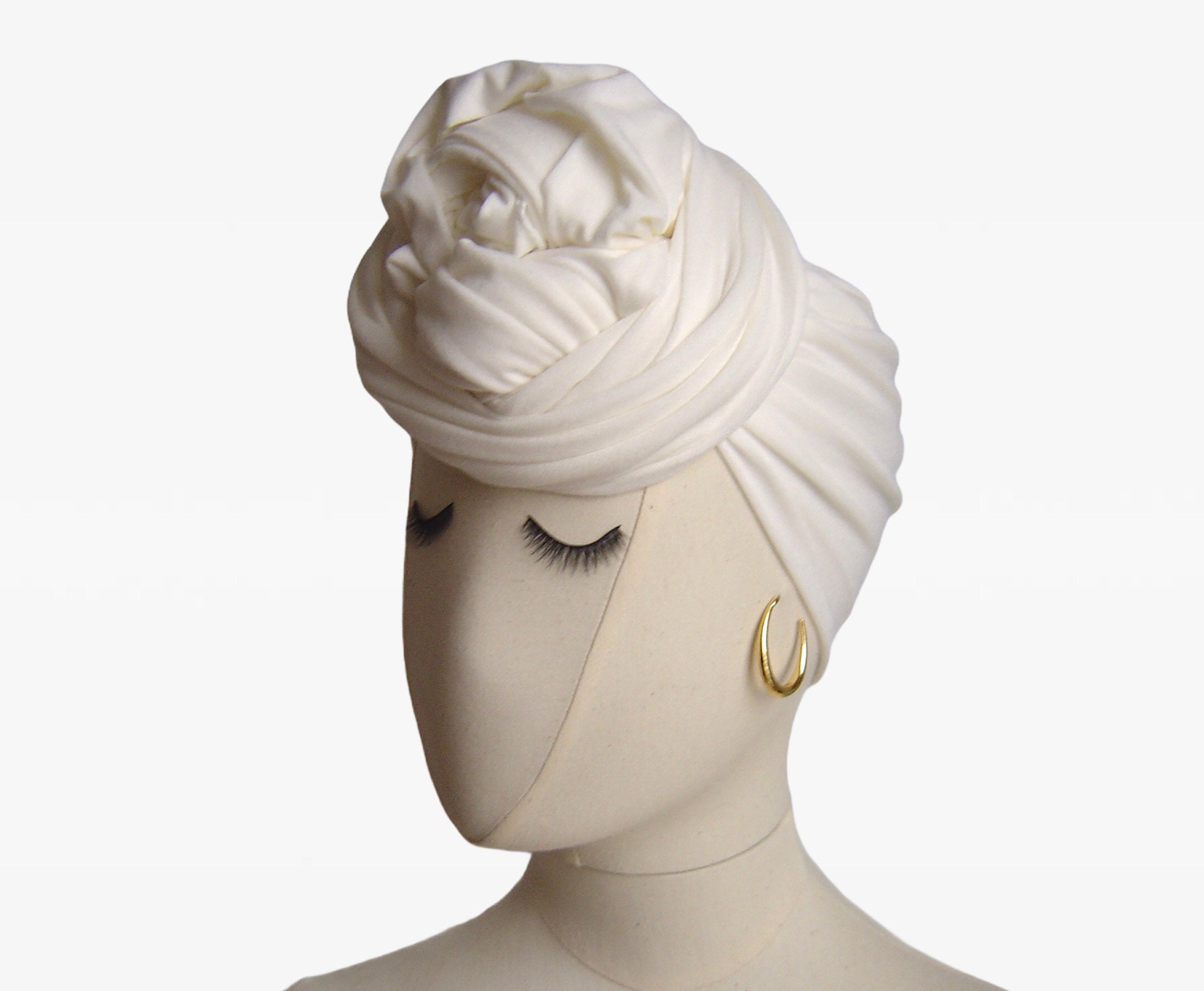 Solid White Headwraps for Black Women, Extra Long Full Cover 