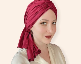 Foulard pré-noué, couvre-chef en chimio souple, casquettes de chimio, turbans, foulard d’alopécie, bonnets anticancéreux, cadeaux pour la chimio