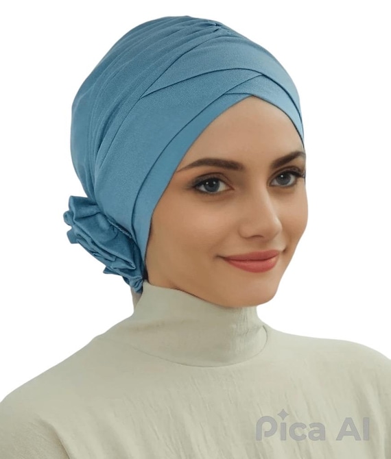 Pre Tied Chemo Head Scarf With Ruffle Back | Cancer Scarves  display picture 3