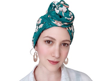 Floral Boho Headwrap, Turban filaire, Wired Head Wrap, Retro Wire Headwrap, Multi Style Headcarf, Chemo Head Wear, Chemo Gift, Head Wrap