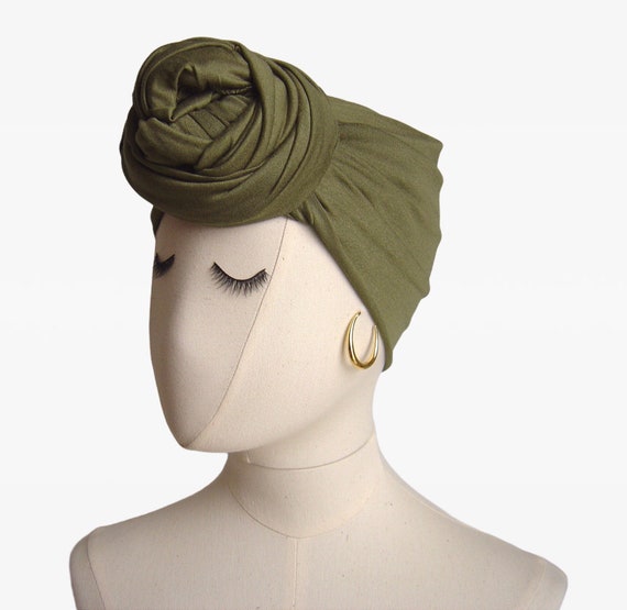Khaki Headwraps for Women, Oversize Long Solid Color Head  display picture 3