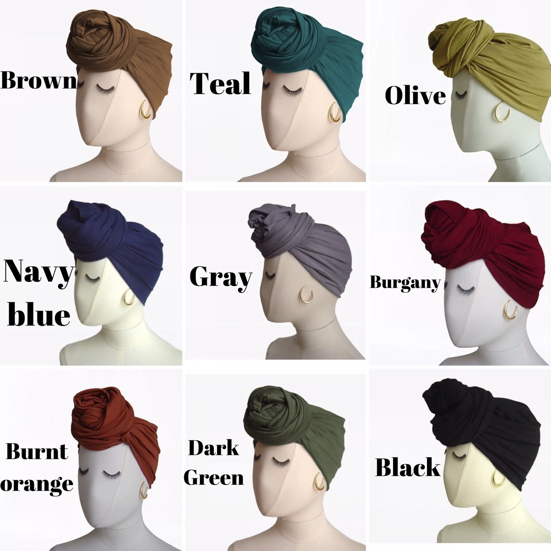 Pañuelo elástico para el cabello, diademas de seda para el cabello,  bufanda, pañuelo de cabeza sólida con clips para mujeres (juego de 8  colores)