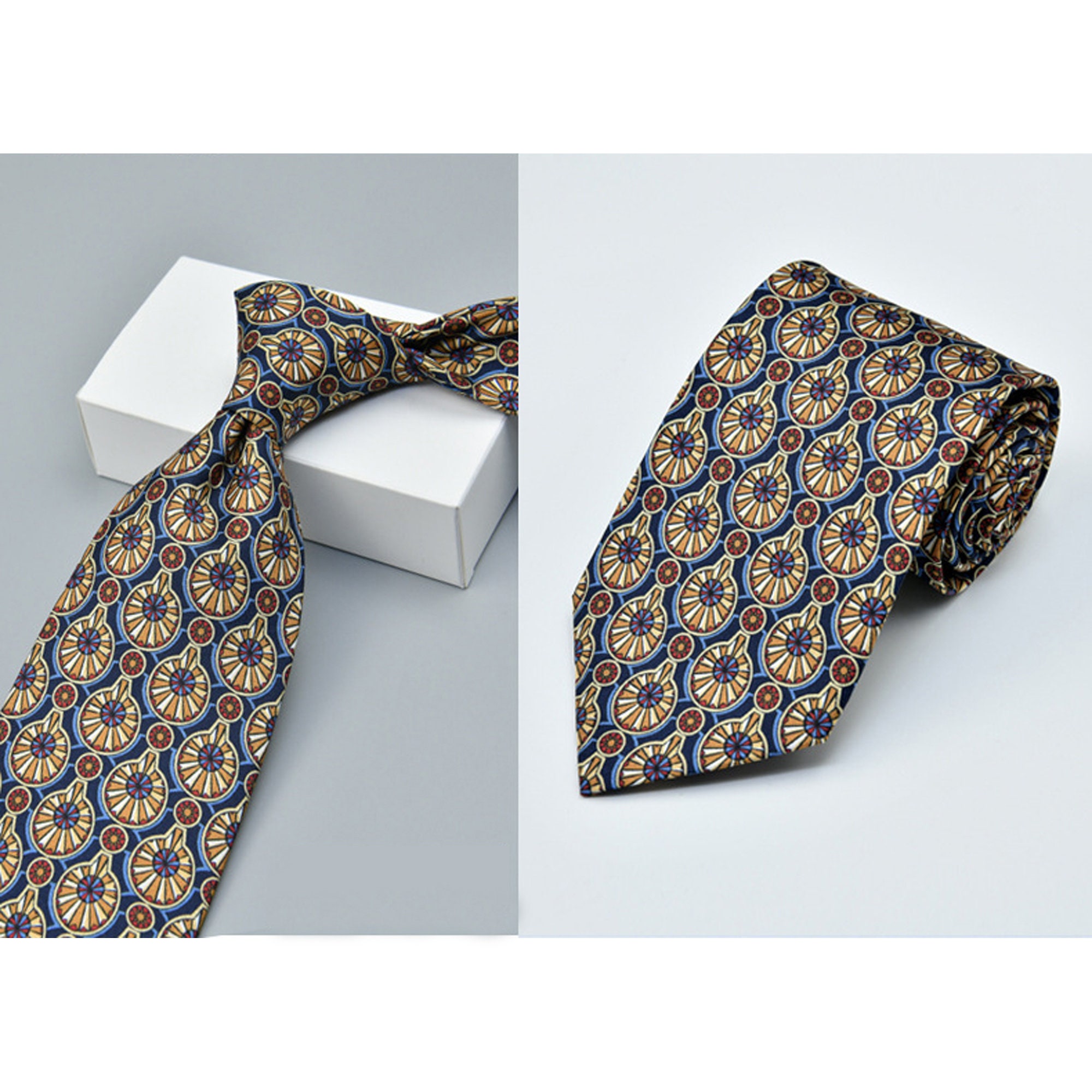 Abstract pattern tie geometric pattern tie multicolor Etsy