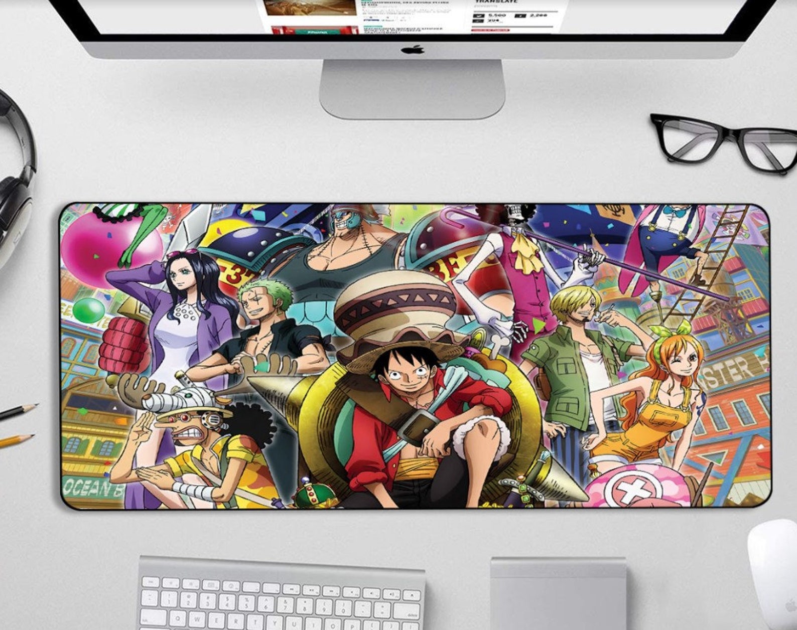 Mousepad Custom Anime One Piece x LDM34 Leather Mouse Pad Etsy