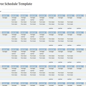 Detailed Employee Schedule Template, Excel / Google Sheets