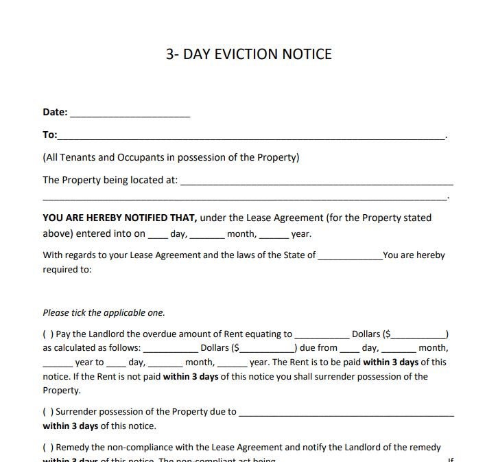 3 Day Eviction Notice Etsy