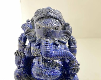 Natural Lapis Lazuli Ganesha- Gemstone Ganesha- Ganesh Statue- Small Stone Ganesh