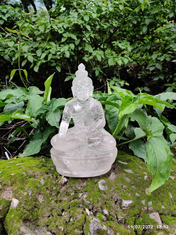 CLEAR QUARTZ Crystal Buddha Crystal Carving Housewarming Etsy