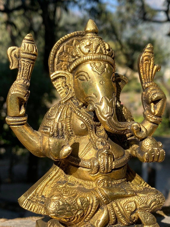 Ganesh Statue, Lord Ganesha Statue, 14.CM Brass Ganesha Statue