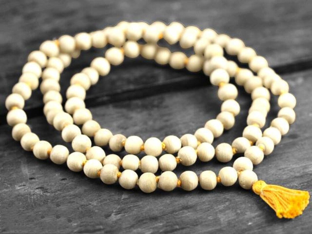 Radha Naam Carved Hand Made Tulsi Japa Mala