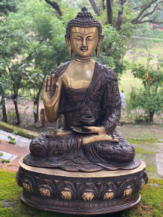 Brass Buddha Statue, 40. CM Big Size Brass Lord Buddha Idol