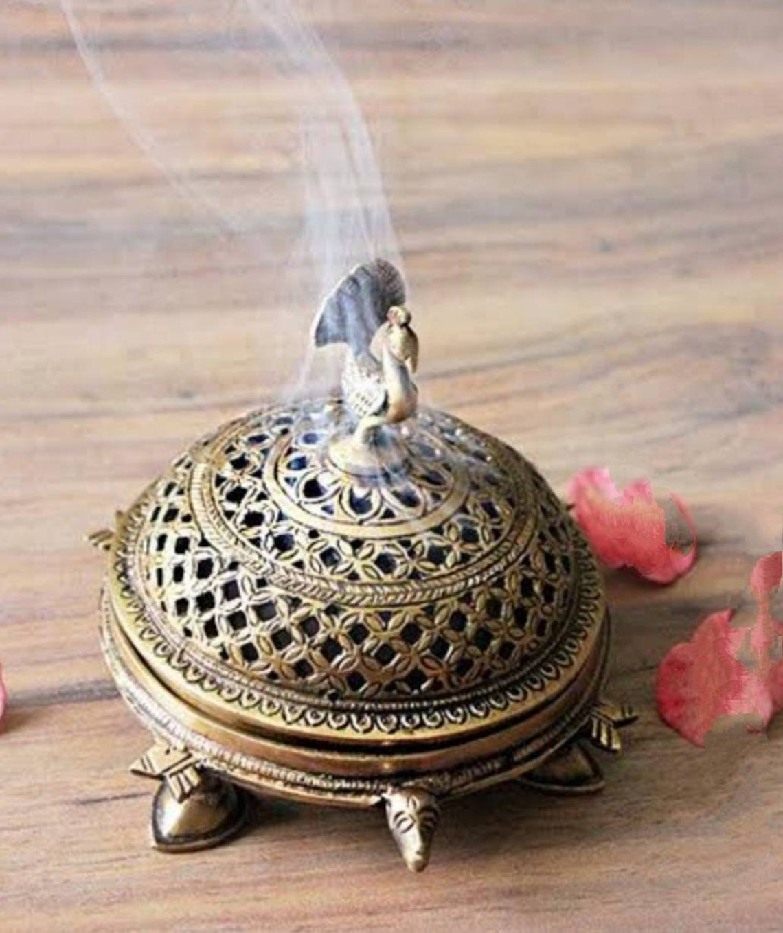Brass Incense Holder Frankincense Burner Brass Dhoop Box Home Etsy