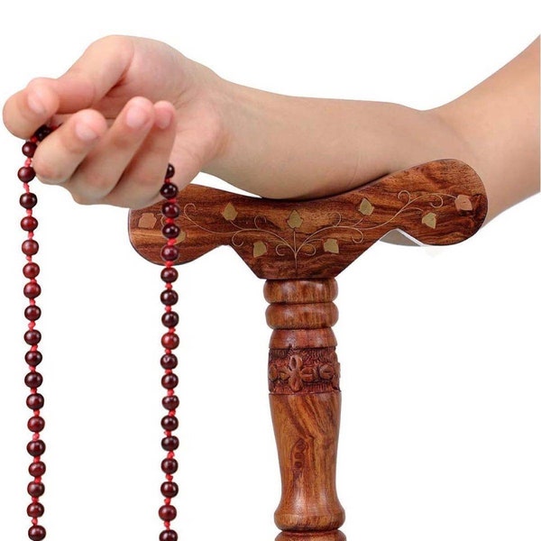 Yoga Danda, Meditation Staff, Meditation Support Staff, Meditation Stick, T shape wooden Meditation Prop, Wood Arm Rest for Meditation, Japa