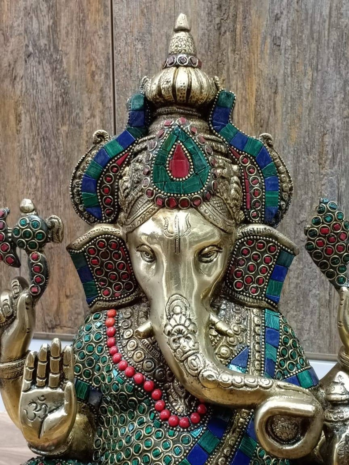 Brass Ganesha Statue Large 37cm Big Large Size Brass Etsy