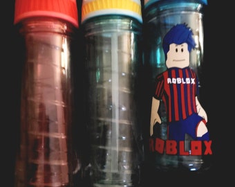Roblox soccer boy personalized water bottle