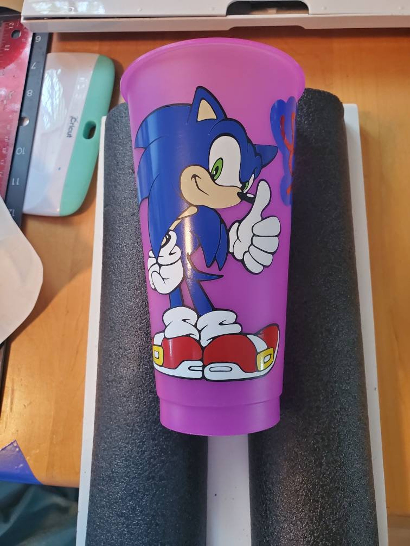 Sonic color changing 24oz cup personalized with lid and straw Etsy