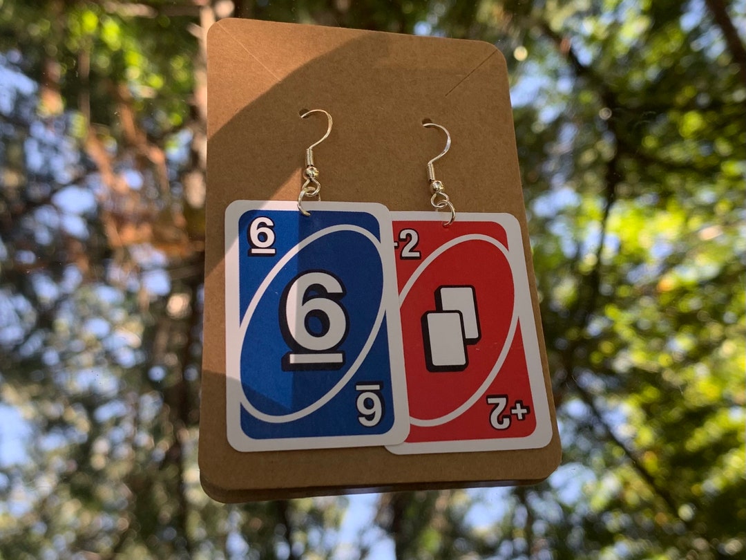 Random Uno Card Earrings - Etsy