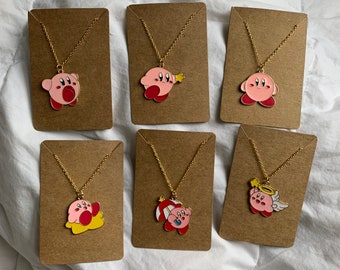 new 60pcs anime cartoon Kirby Metal Charms DIY necklace Jewelry Making Pendants