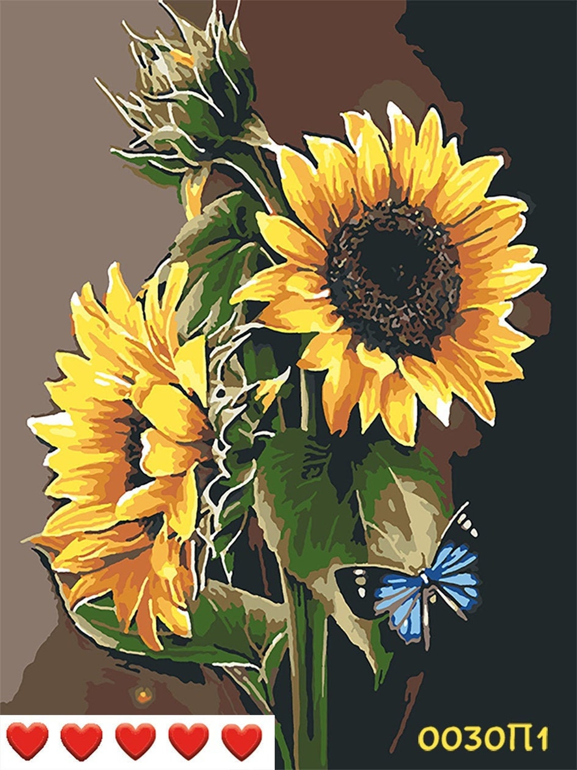 Sunflowers Paint by Number Kit Vase Paint by Numbers Kit Etsy