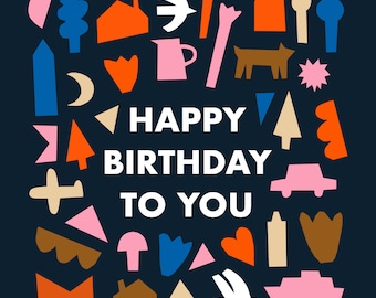 Happy Birthday - Square Greetings Card