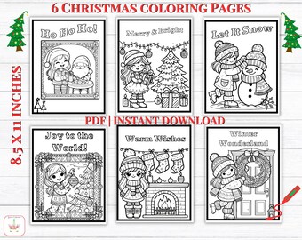 Christmas Coloring Pages | Printable PDF | Kids' Holiday Activity| Cozy and Bold Christmas Coloring Pages