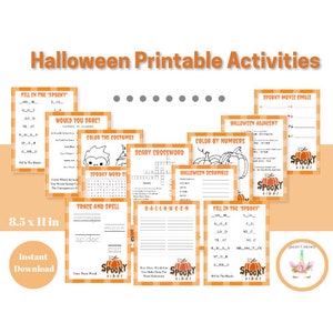 12  HALLOWEEN activity BUNDLE, Halloween Party Activities for Kids, Halloween Printable, Fun Halloween Activities