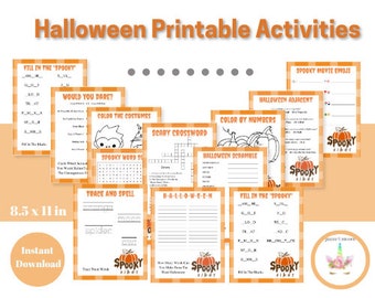 Halloween Activity Bundle: 12 Printable Games for Kids (PDF Download)