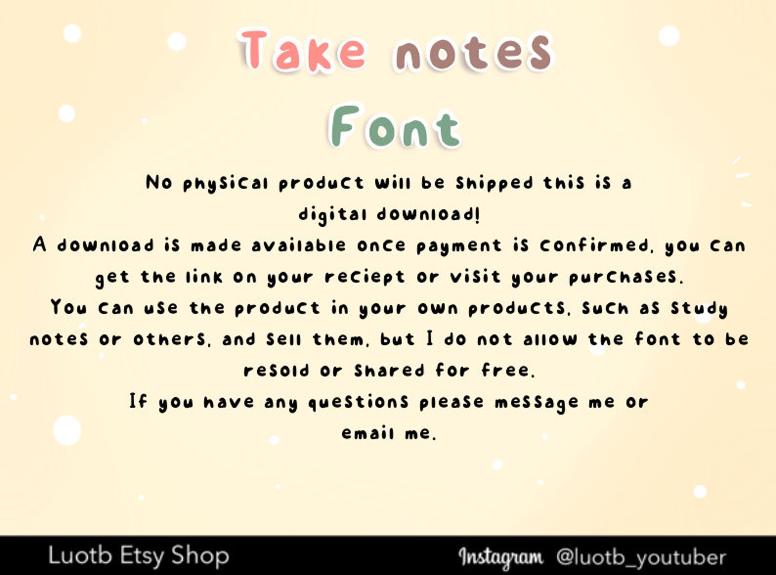 Take notes font handwriting font handwritten font digital Etsy