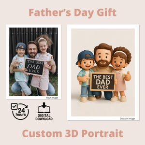 Ritratto 3D personalizzato per papà - Regalo unico per la festa del papà