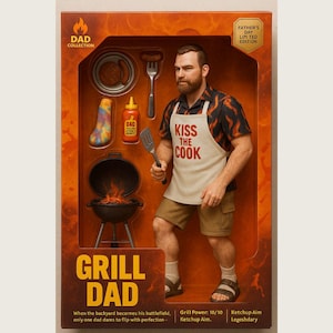 Actionfiguren Box - Personalisiertes Digitales Poster von Foto | Personalisiertes Vatertagsgeschenk
