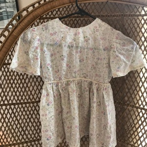 Vintage Handmade Floral and Lace Childs Dress