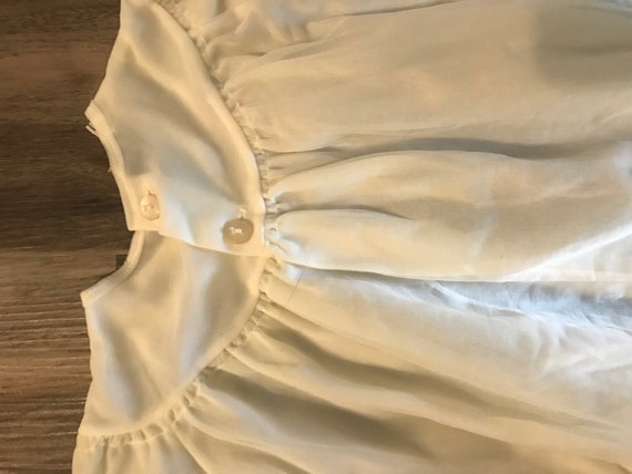 1970's White All Nylon Lace Trim Baby Dress - image 4