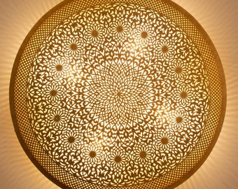 Handmade Moroccan Brass Wall Light Sconce, Art Deco Lamp