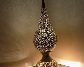 Moroccan Brass Tall Floor Lamp – Home Decor Standing Light