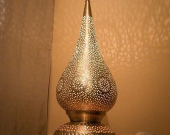 Solid Brass Tall Floor Lamp, Standing Light Fixture for Living Rooms & Bedrooms