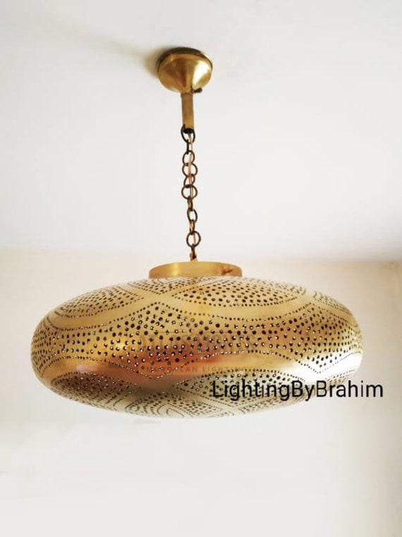 モロッコランプ - ペンダントライト 真鍮/シルバー仕上げ アンティーク